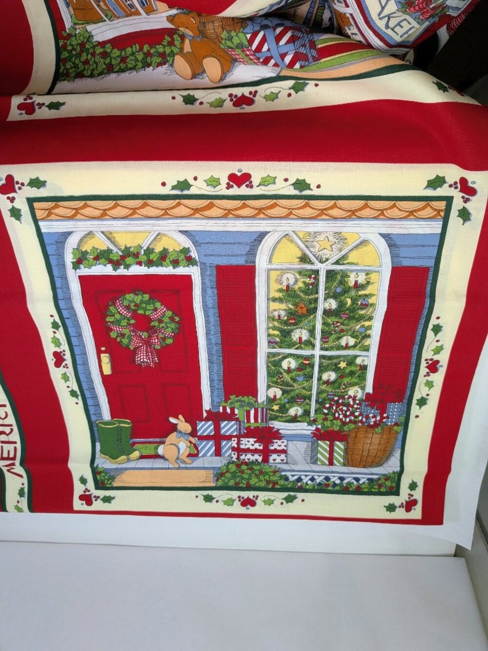 VTG Susan Winget Christmas Village Panels Uncut 4 Yds 3 Repeats Cottagecore - Picture 6 of 11